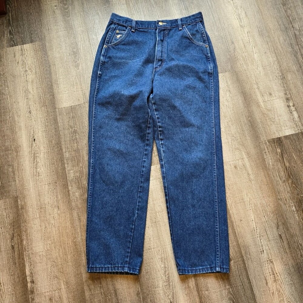 Vintage Wrangler Jeans No Fault Womens 16 Taper Leg High Rise 70s USA Mom Denim